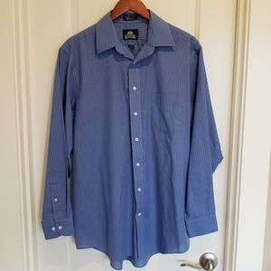 Stafford Blue Pinstripe Button Up Dress Shirt